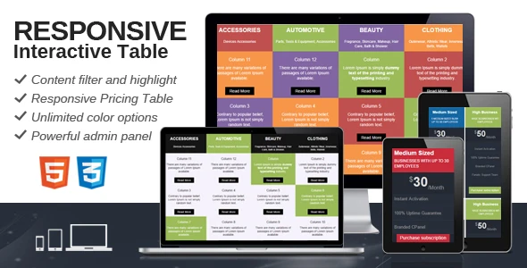 Virtual Table Design Download Responsive Interactive Table GPL Plugin Free - Онлайн ...