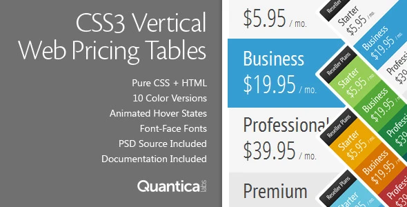 Download CSS3 Vertical Web Pricing Tables GPL WordPress Plugin Free ...