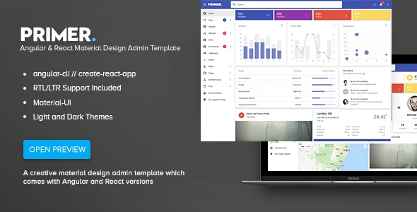Download Primer – Angular & React Material Design Admin Template ...